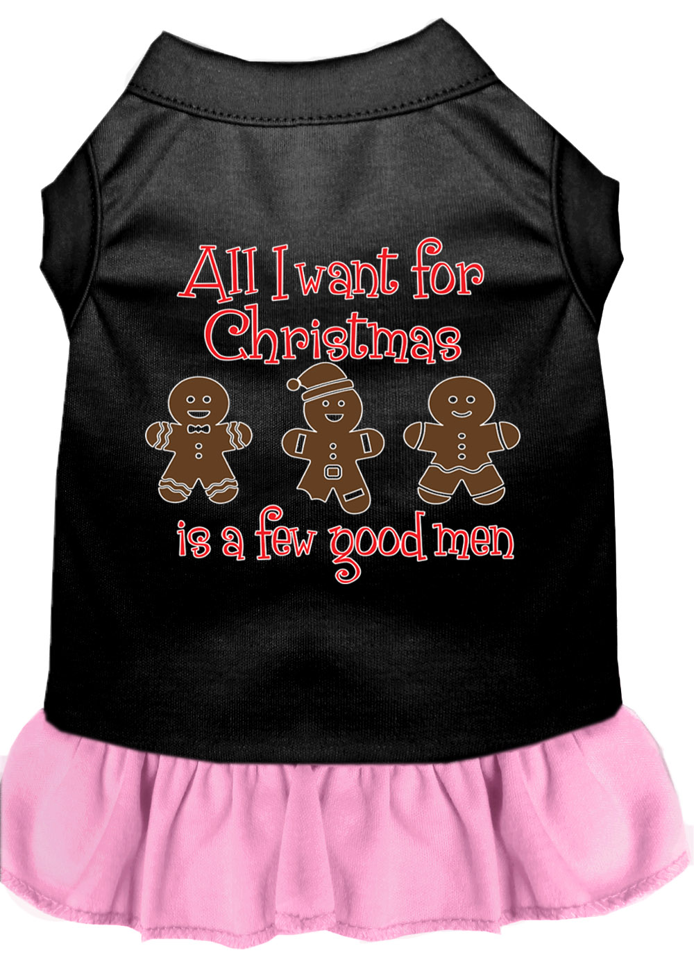 All I want is a Few Good Men Screen Print Dog Dress Black with Light Pink Med